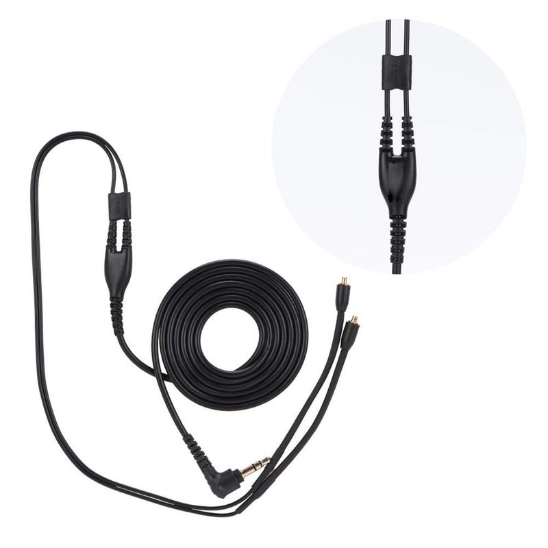 Tangxi MMCX Replacement Headphone Cable, TPE Headphone Extension Cable with 3.5mm Plug for se215 se425 se535 se846 ue900(Black Without mic) - Image 2